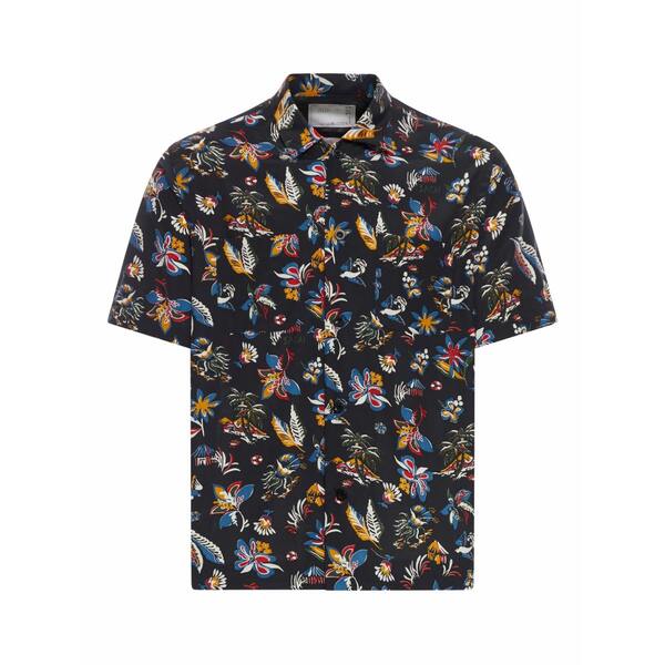 サカイ メンズ プルオーバー トップス Floral print short-sleeve shirt Black