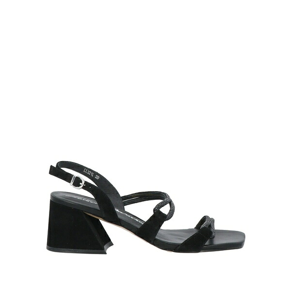【貨物輸送無料】 ルチアーノ バラキーニ レディース サンダル シューズ Sandals Black コンフォートサンダル-靴-サンダル