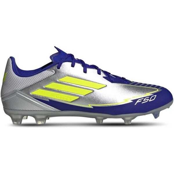 adidas アディダス メンズ スニーカー  【adidas F50 League FG/MG Messi Player Pack 1】  大いさ US_11.5(29.5糎) Silver Metallic/Solar Yellow/Lucid Blue スニーカー-メンズ靴-靴