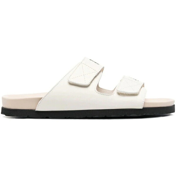 Palm Angels パーム・エンジェルス メンズ スニーカー  【Palm Angels Logo Print Sandals Off White Leather】  大きさ US_7(25.0糎) Off White