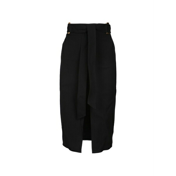 エリザベスフランキ レディース スカート ボトムス Belted midi skirt Black|asty