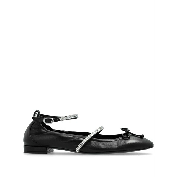 スチュアート ワイツマン レディース サンダル シューズ Stefanie leather ballerina shoes Black｜asty