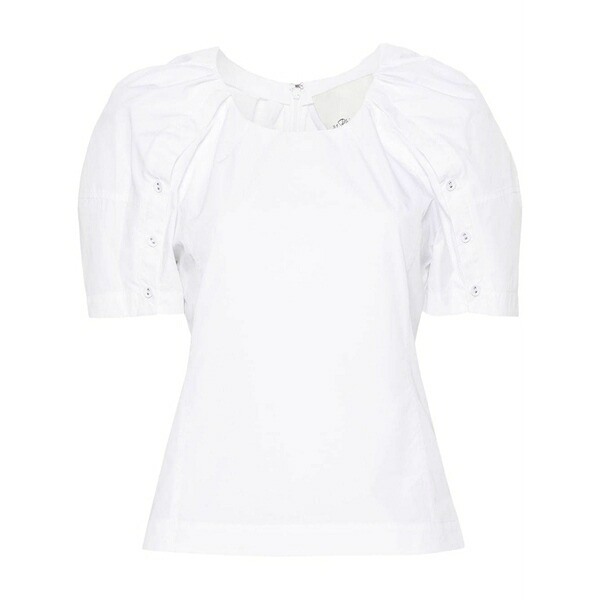 スリーワンフィリップリム レディース シャツ トップス Bloom pleated blouse White|asty