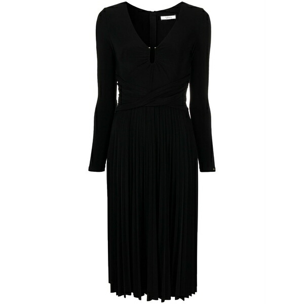 ニッサ レディース ワンピース トップス Pleated midi dress Black|asty