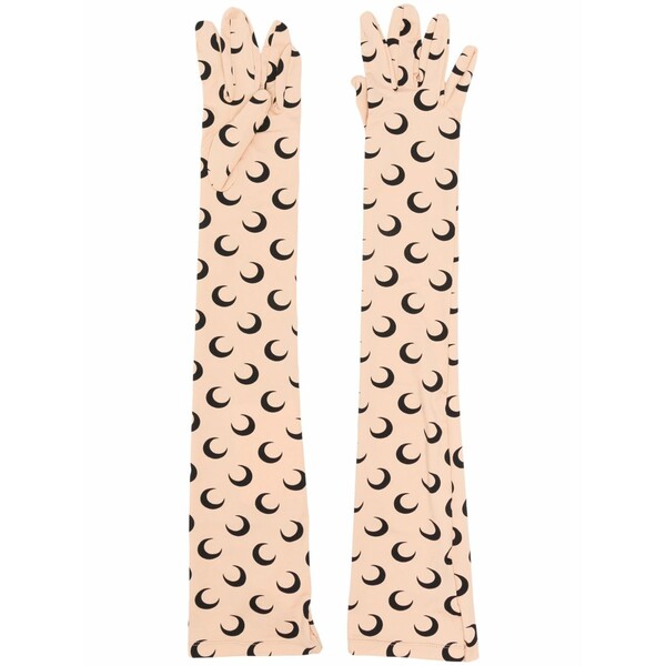 マリーン セル レディース 手袋 アクセサリー Crescent-moon print gloves Neutrals｜asty