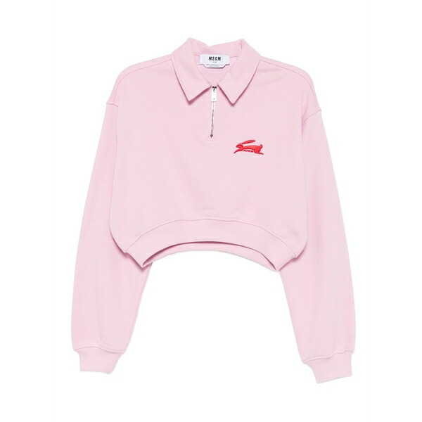 エムエスジイエム レディース ニット&セーター アウター Logo-embroidered top Pink|asty