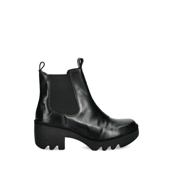 フライロンドン レディース ブーツ シューズ Pull-tab block-heel boots Black｜asty