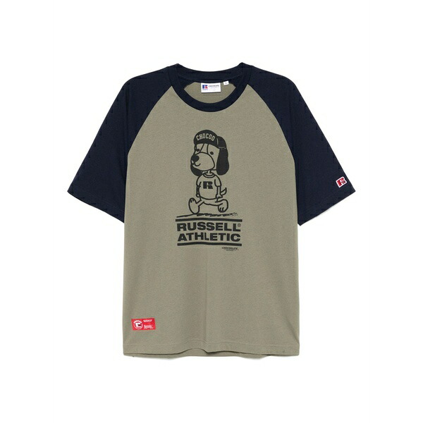 黒茶 メンズ プルオーバー トップス X russell athletic graphic-print t-shirt Green