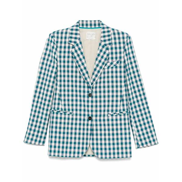 フォルテ フォルテ レディース 上衣＆上衣 アウター Gingham-check blazer Blue