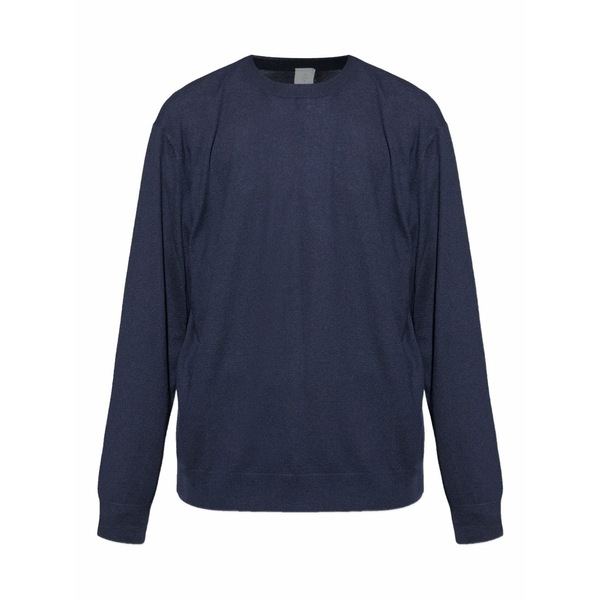 イレブンティ メンズ 編み物\u0026プルオーバー アウター Round-neck long-sleeve sweater Blue