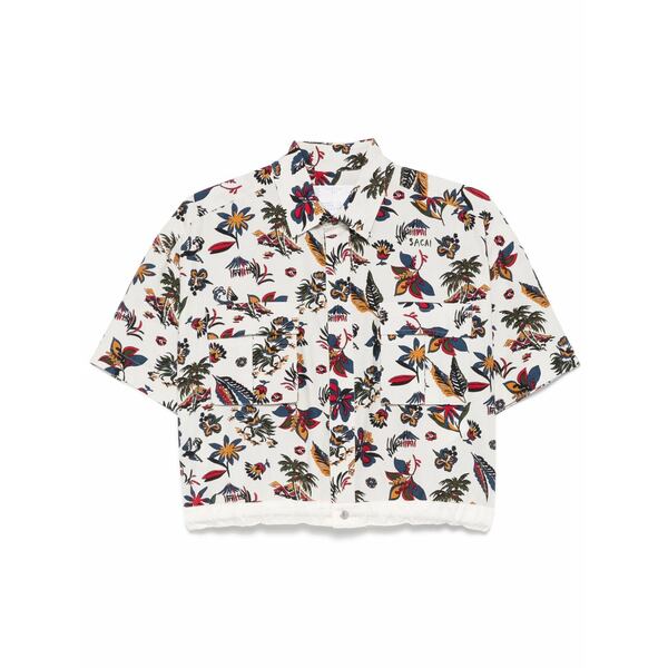サカイ レディース シャツ トップス Floral-print shirt Grey|asty