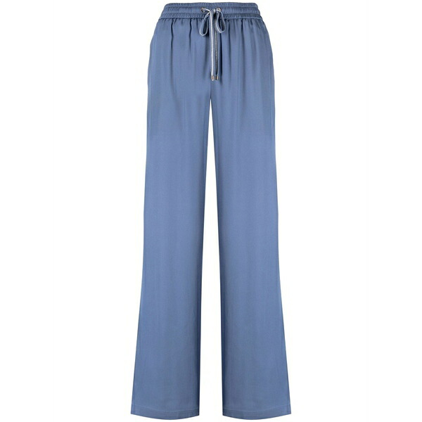 ロレーナアントニアッツィ レディース 心地好いズボン下 ボトムス Satin wide-leg track pants Blue