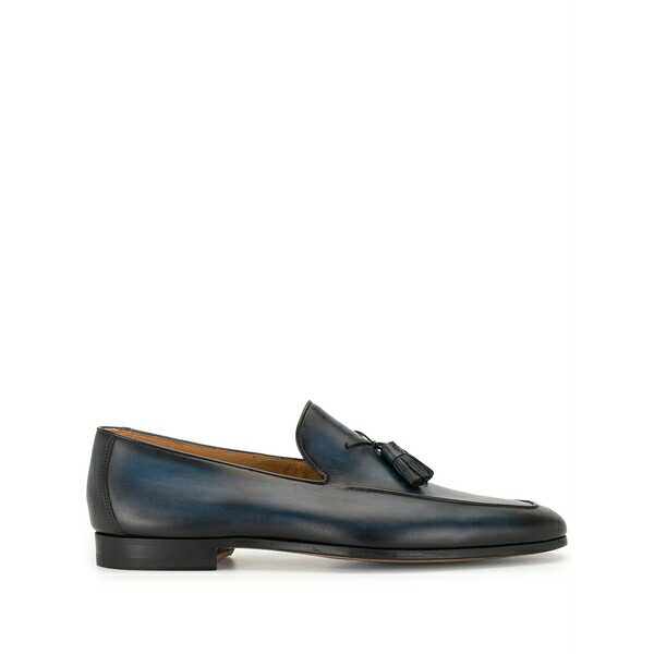 マグナーニ メンズ スリッポン・ローファー シューズ Tasselled leather loafers Blue|asty
