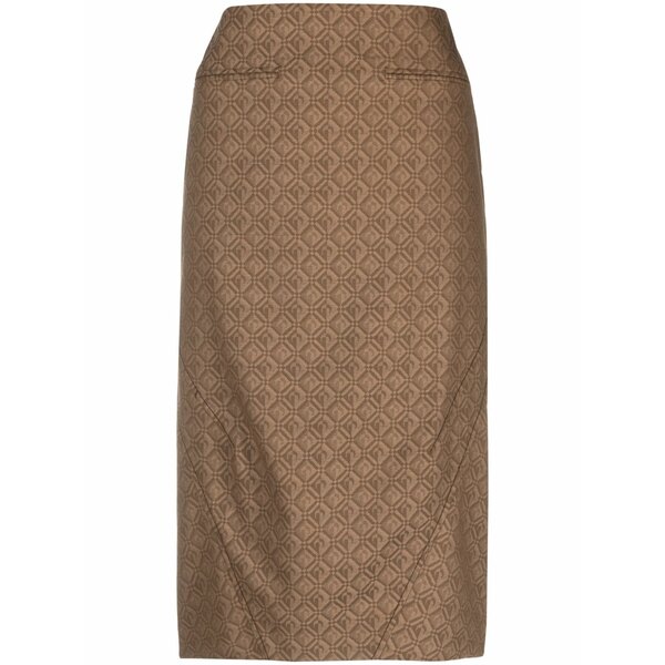 米国海兵隊員 独居室 レディース スコート ボトムス Regenerated moon diamant jacquard MIDI skirt Brown