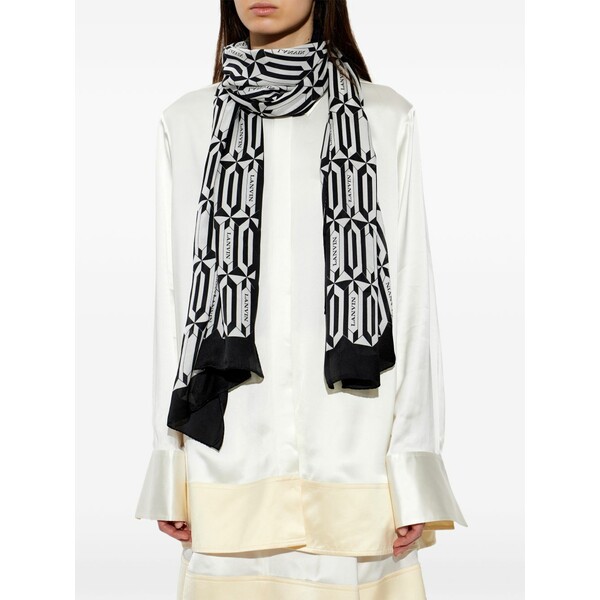 ランバン レディース 消音装置・袈裟・えり巻き 添え物 Geometric-print scarf Black