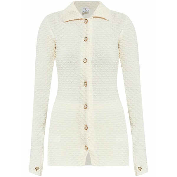 カサブランカ レディース ジレー アウター Textured shirt White
