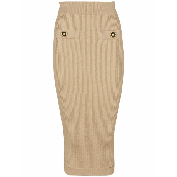 バルマン レディース スコート ボトムス Ribbed skirt  Neutrals