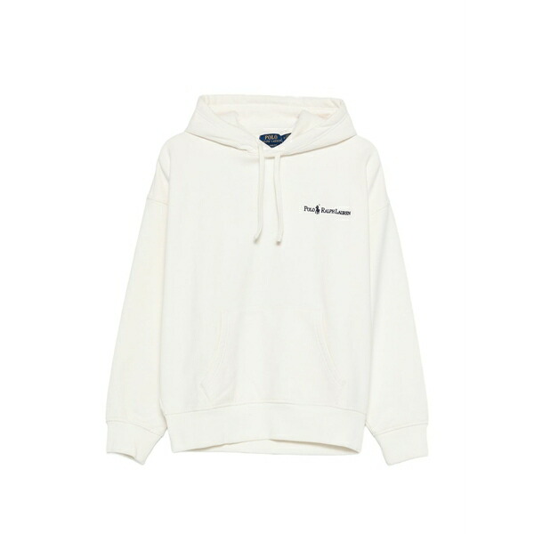 ラルフローレン メンズ パーカー・スウェットシャツ アウター Logo-embroidered hoodie White｜asty