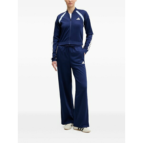 アディダス レディース 編み物\u0026スウェーター アウター Logo-print tracksuit set Blue