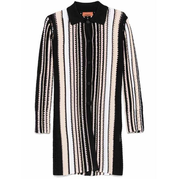 ミッソーニ レディース コート アウター Striped coat Black｜asty