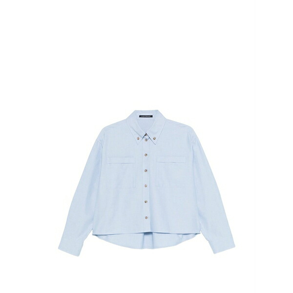 ルイーザ ケラーノ レディース シャツ トップス Chest-pockets long-sleeve shirt Blue｜asty