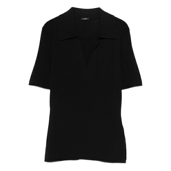 ジョセフ レディース プルオーバー トップス Ribbed polo-neck top Black