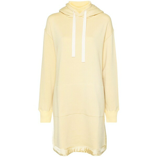 ジル・サンダー レディース 編み物\u0026ティーシャツ アウター Side-slits knitted hoodie Yellow