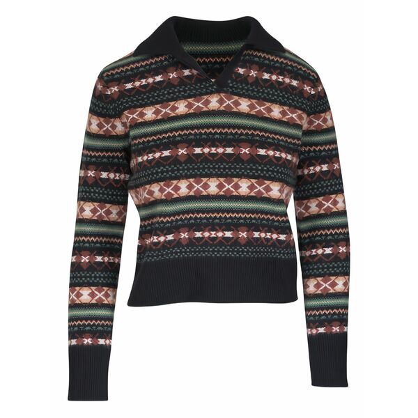 ヴィンス レディース 編み物\u0026スウェーター アウター Collared patterned sweater Black