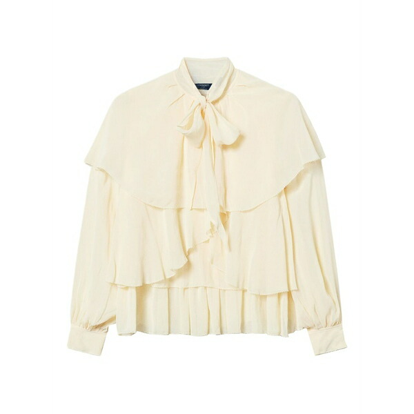 ツイン仕掛ける レディース プルオーバー トップス Flounce-design blouse  Neutrals