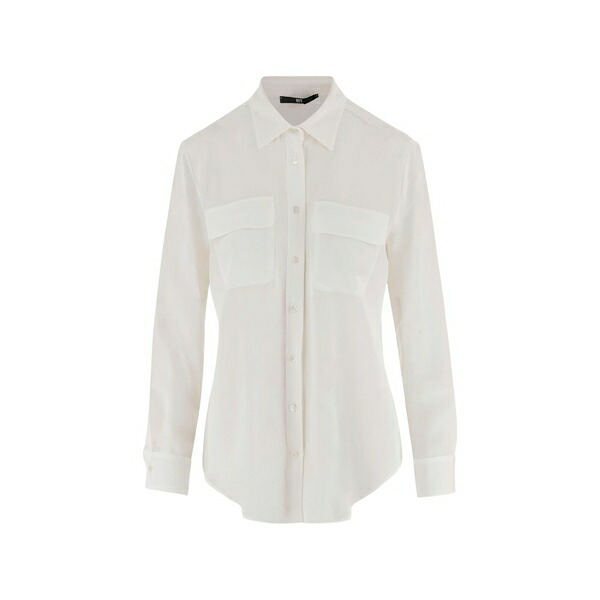 エフ.イット レディース シャツ トップス Flap-pocket buttoned shirt White