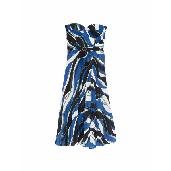 エリザベスフランキ レディース 衣装 トップス Chain-print pleated dress Blue