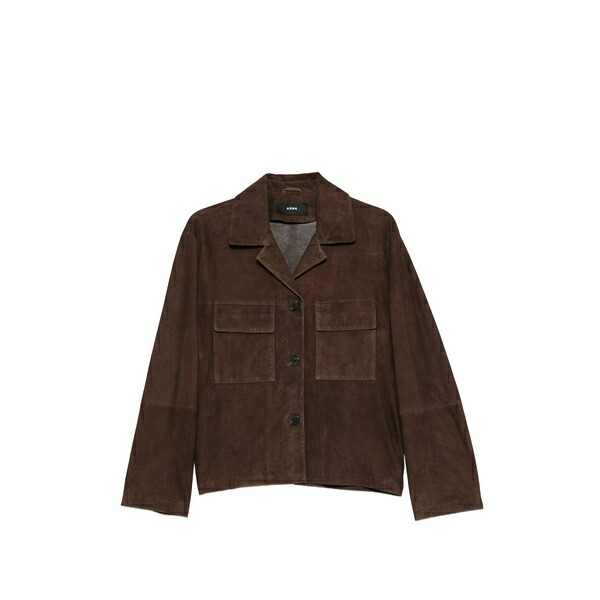 アルマ レディース 上衣＆上衣 アウター Flore flap-pocket suede jacket Brown