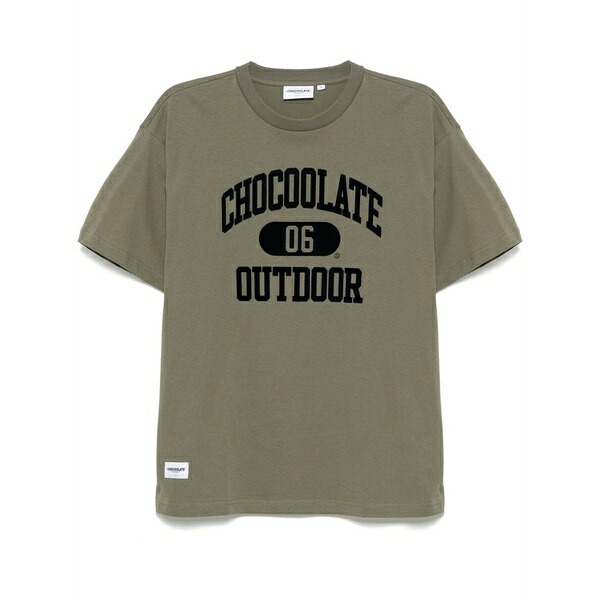 チョコレート メンズ Tシャツ トップス Logo-print t-shirt Green|asty