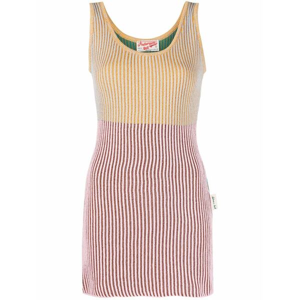 アンダーソン 呼びりん レディース カットソー トップス Colour-block ribbed knit vest Pink