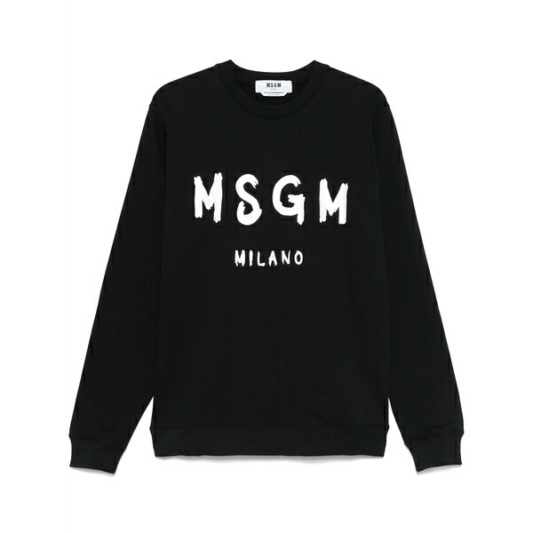 エムエスジイエム メンズ パーカー・スウェットシャツ アウター Logo-print sweatshirt Black