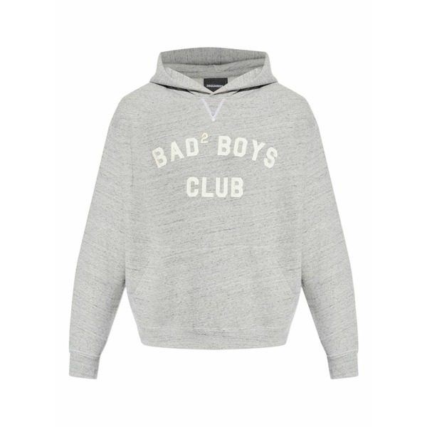 ディースクエアード メンズ パーカー・スウェットシャツ アウター Embroidered hoodie Grey