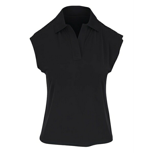 ヴィンス レディース スポーツシャツ トップス  cap-sleeve polo top Black