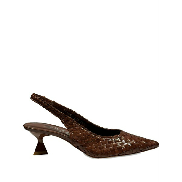 ラ さくら色 レディース パンプス シューズ Carol woven slingback pumps Brown