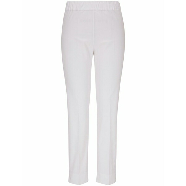 ディー・エクステリア レディース 心地好いズボン下 ボトムス Tailored-cut slim-fit trousers White