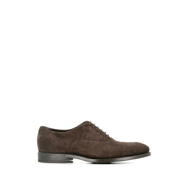 ヘンダーソン・ブラッコ メンズ 御召しものシューズ シューズ Cap-toe suede oxford shoes Brown