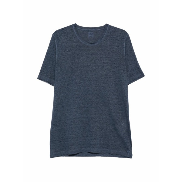 １２０％リノ メンズ Tシャツ トップス Crew-neck linen t-shirt Blue｜asty