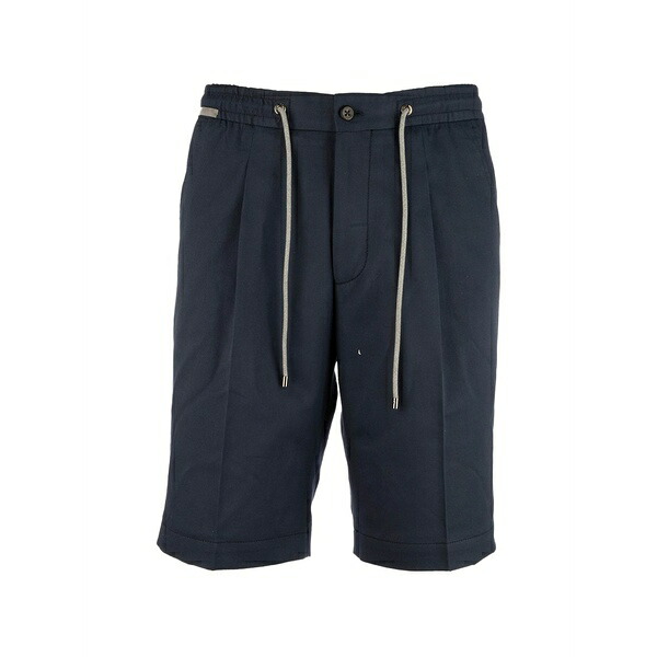 コルネリアーニ メンズ 心地好いズボン下 ボトムス Drawstring tailored trousers Blue