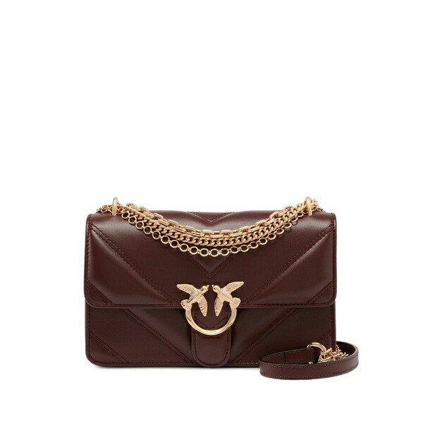 ピンコ レディース ショルダーバッグ 御徒面子 Mini love bag one chevron quilted shoulder bag Brown