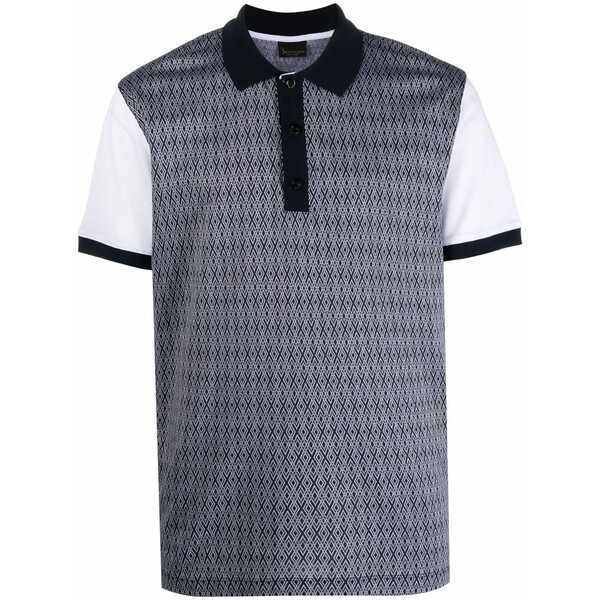 ビリオネア メンズ スポーツシャツ トップス Two-tone cotton polo shirt Blue