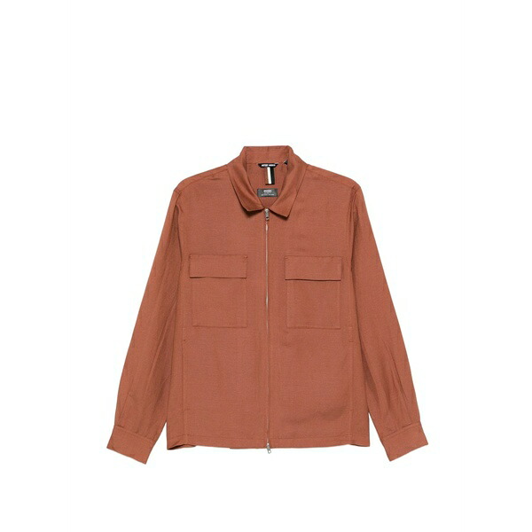 アンソニーモラート メンズ 上衣＆上衣 アウター Zip-up chest-pocket jacket Brown
