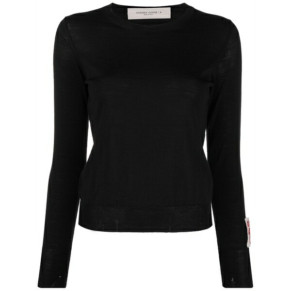 ゴールデングース レディース 編み物\u0026スウェーター アウター Logo-patch wool jumper Black