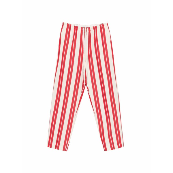 フォルテ フォルテ レディース カジュアルパンツ ボトムス Striped drawstring-fastening trousers Red|asty