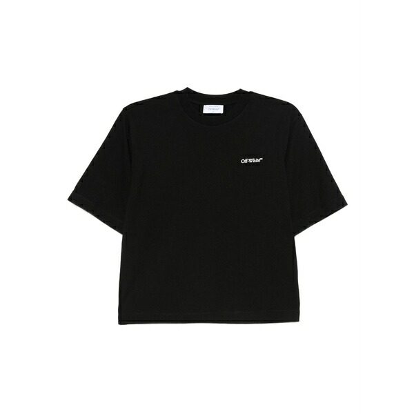 オフホワイト レディース Tシャツ トップス Printed t-shirt Black｜asty