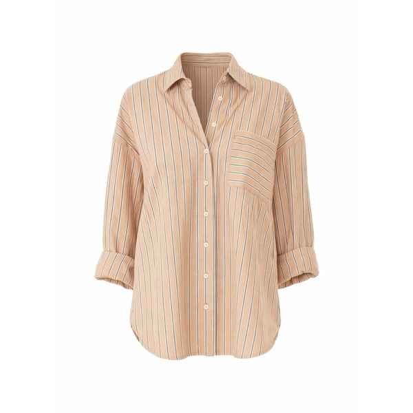 キセレナ レディース プルオーバー トップス Striped chest-pocket shirt Neutrals