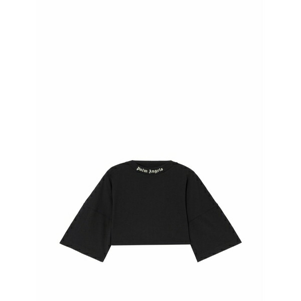 パーム・エンジェルス レディース Tシャツ トップス Cropped logo t-shirt Black|asty